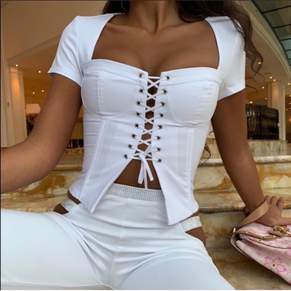 I AM GIA White Evita Top